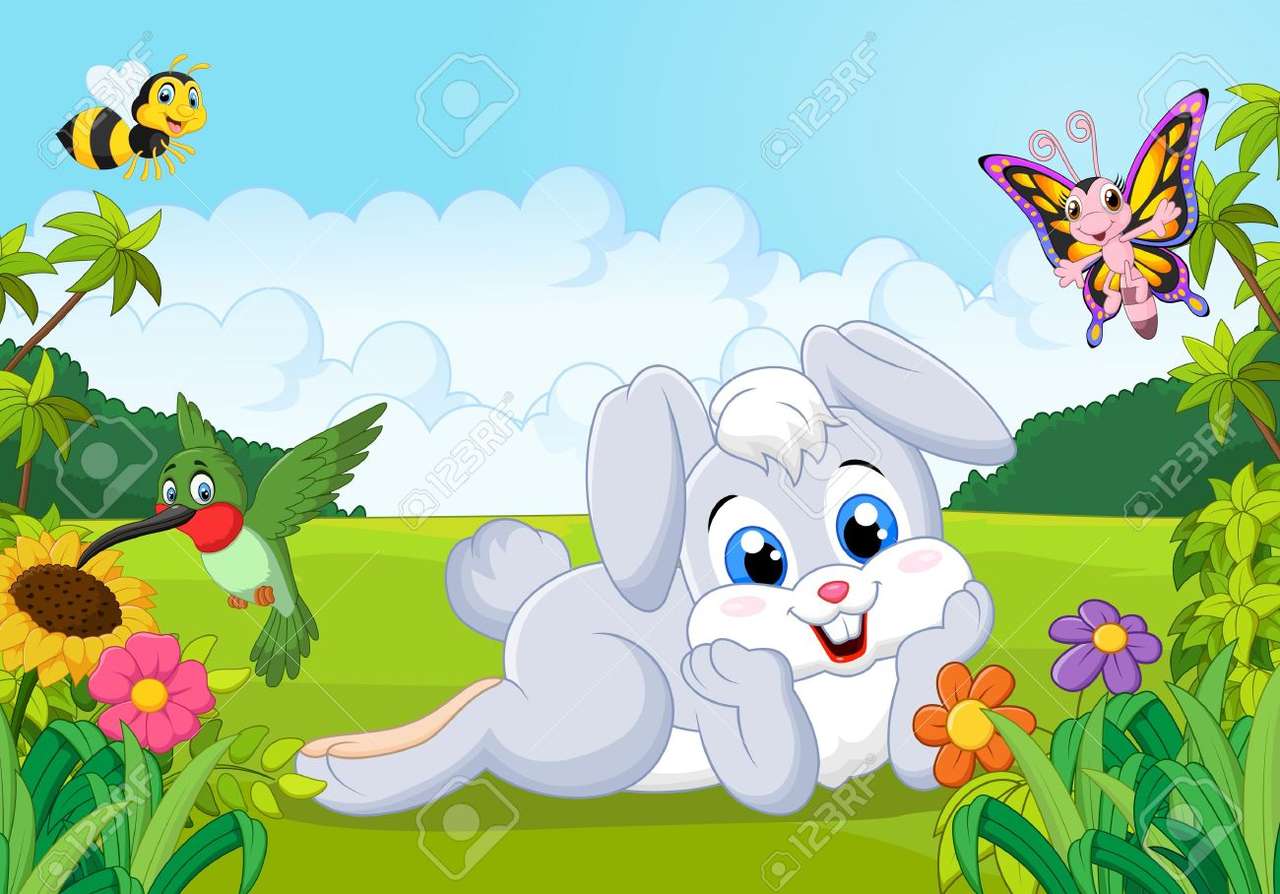 cute rabbit online puzzle