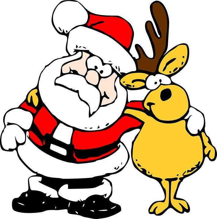 Santa Claus and reindeer online puzzle