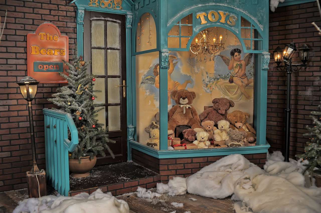 vintage κατάστημα παιχνιδιών τα Χριστούγεννα παζλ online από φωτογραφία