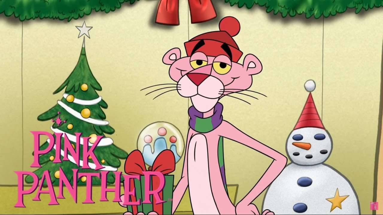 růžový panter vánoce puzzle online z fotografie
