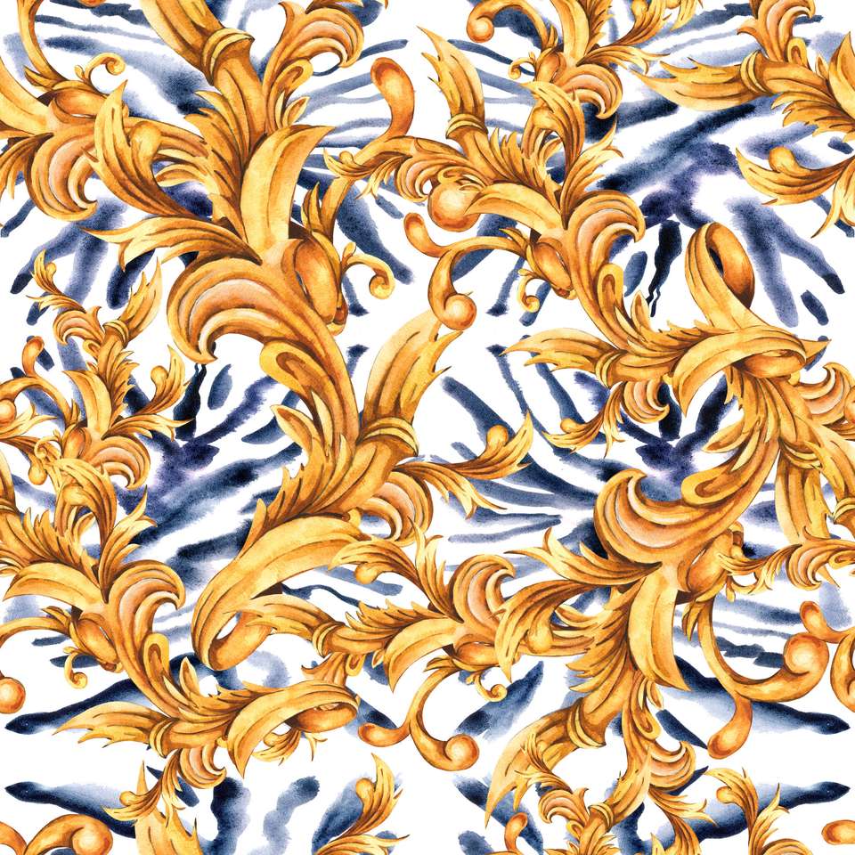golden baroque seamless pattern online puzzle