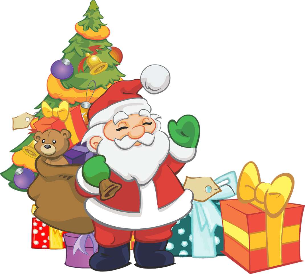 Babbo Natale e l'albero di Natale puzzle online