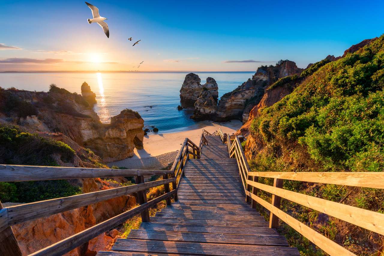 Плаж Камило в Алгарве, Португалия онлайн пъзел от снимка