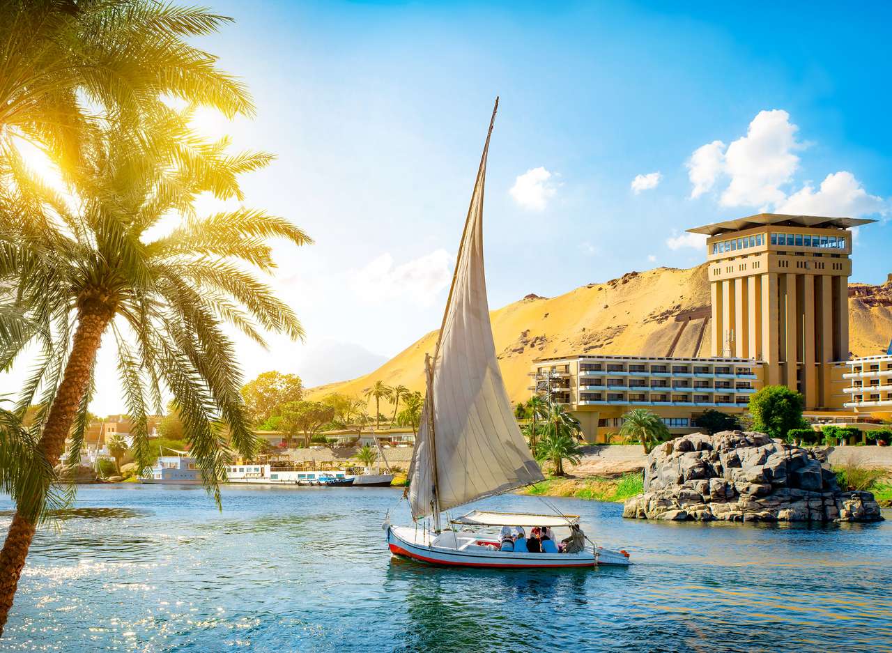 Sailboats on the Nile puzzle online from photo