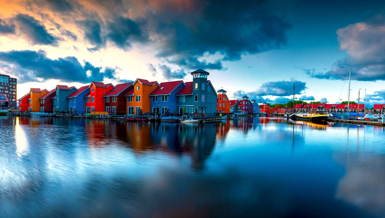 Port in Groningen in the Netherlands puzzle online from photo