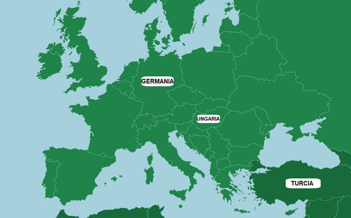 Mapa da Europa puzzle online a partir de fotografia