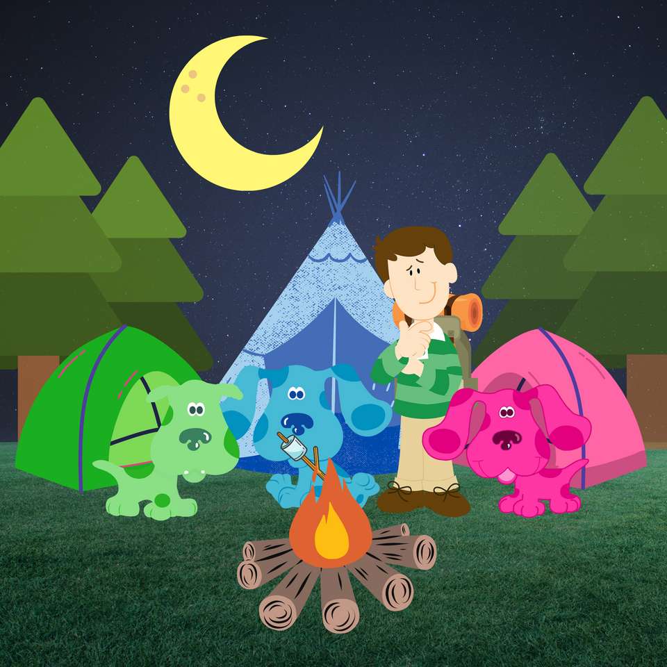 Blue and friends Nightcamp puzzle online from photo