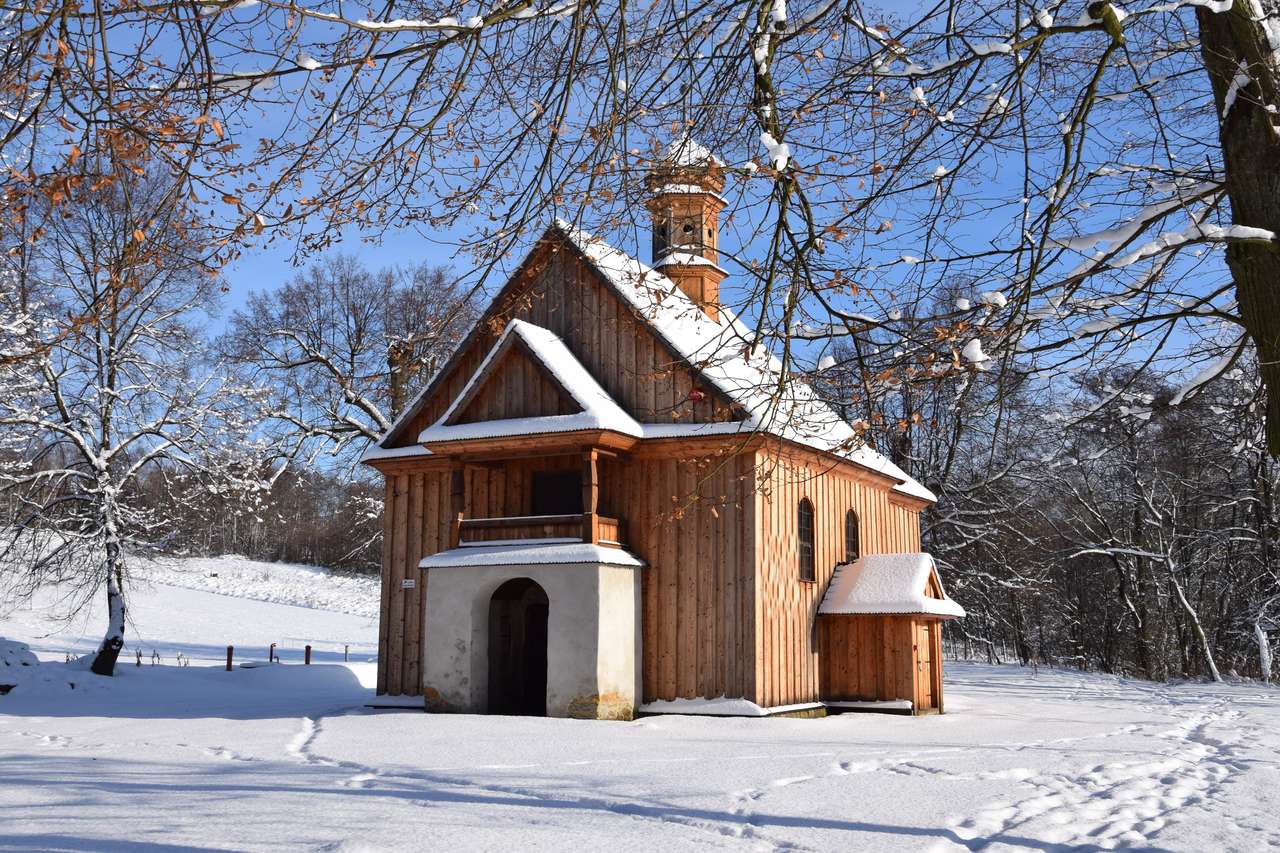 Църквата през зимата онлайн пъзел