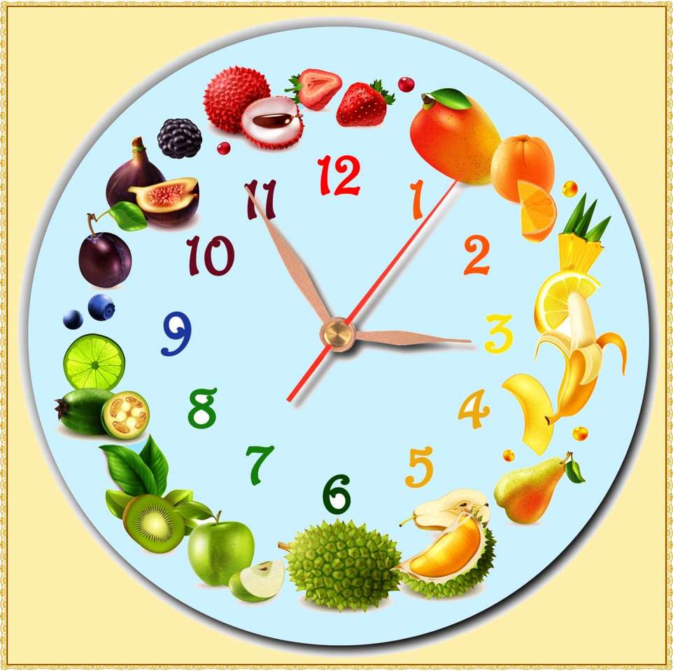 Fruit clock puzzle online from photo