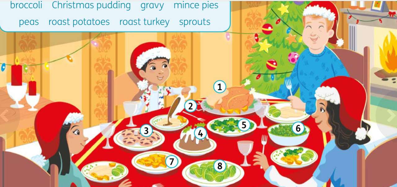 karácsonyi vacsora puzzle online fotóról