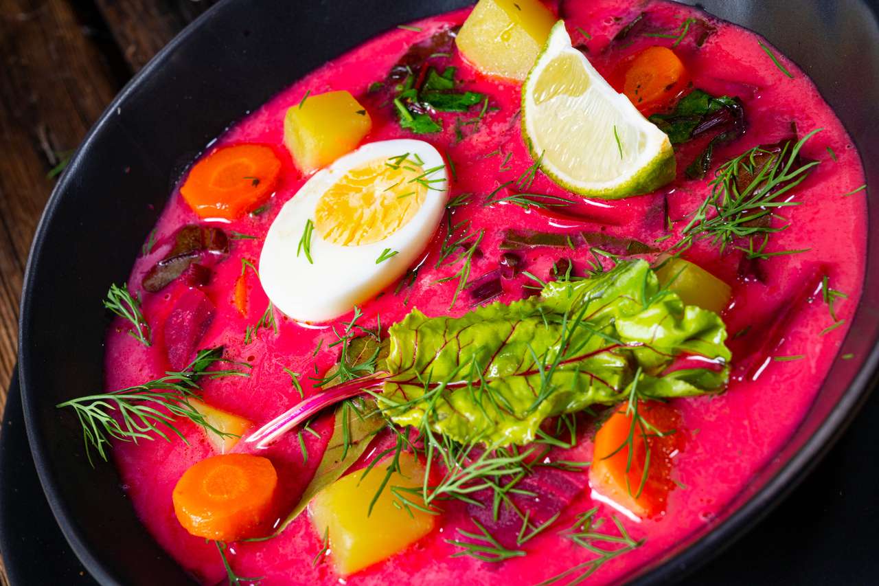 Botwinka Polish spring beetroot soup puzzle online from photo