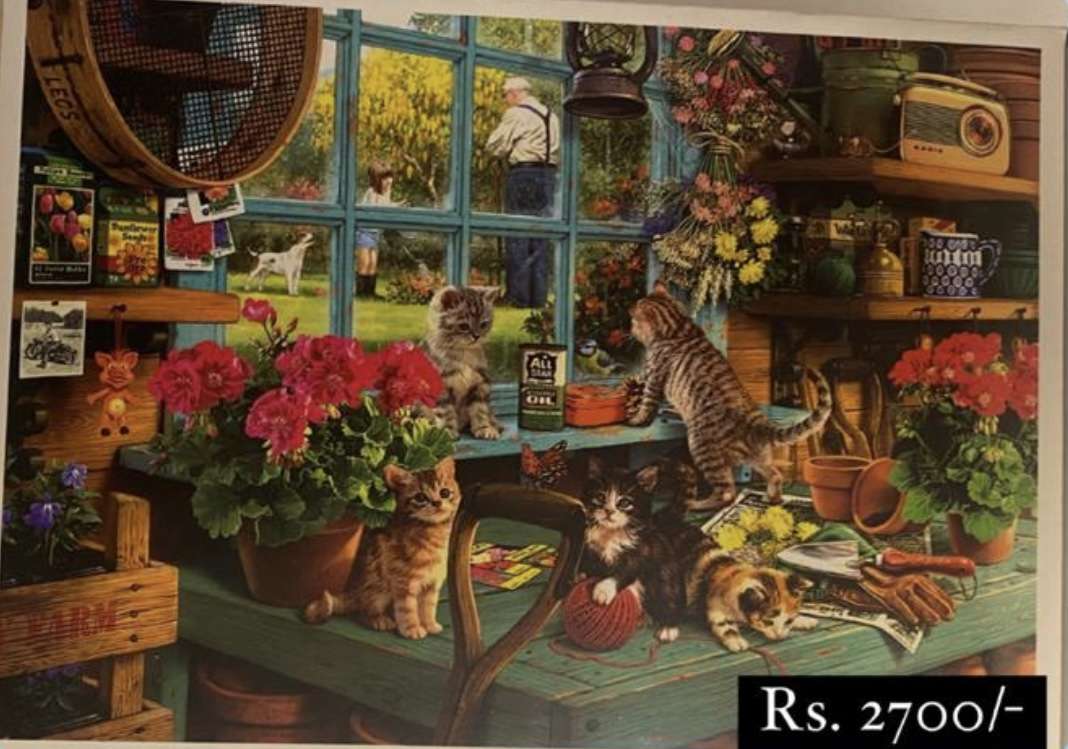 Windowsill cats puzzle online from photo