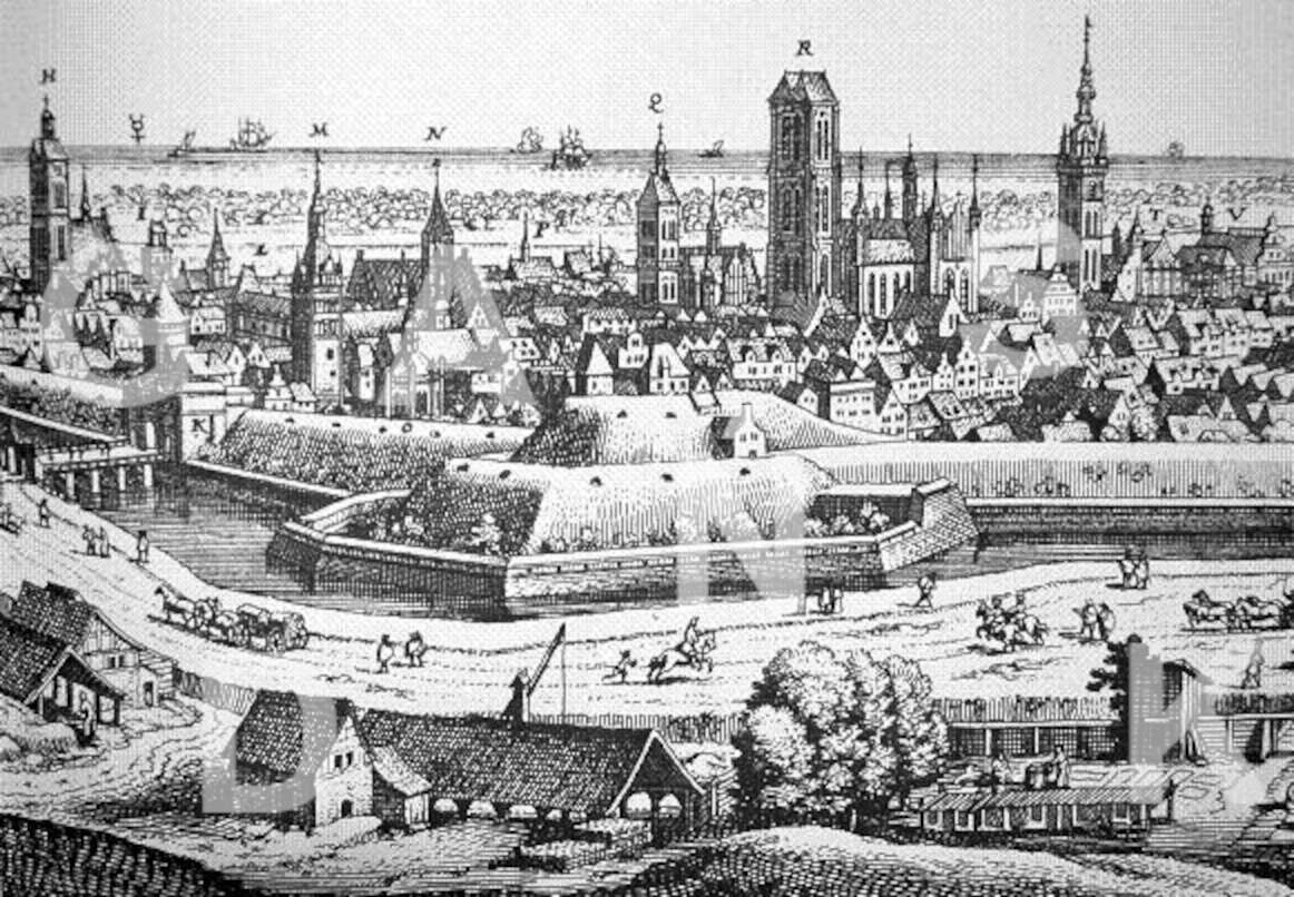 Gdańsk na gravura antiga puzzle online