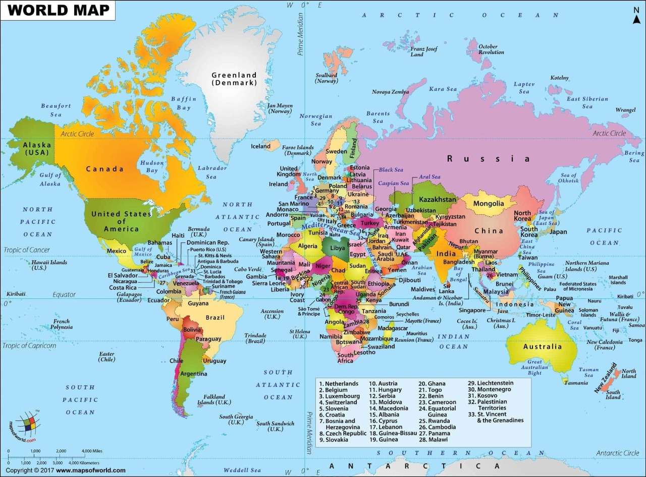 WORLD MAP puzzle online from photo
