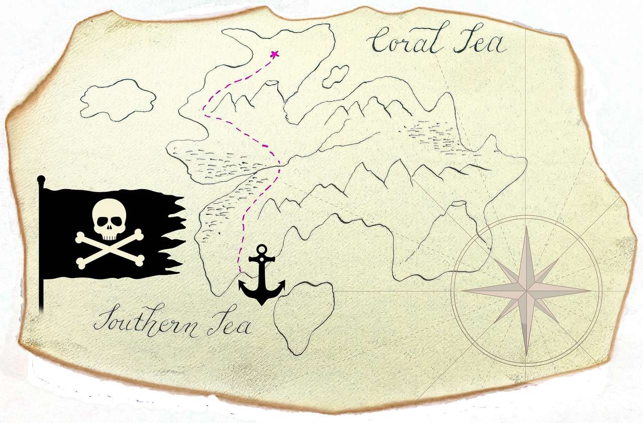 mapa do tesouro puzzle online a partir de fotografia