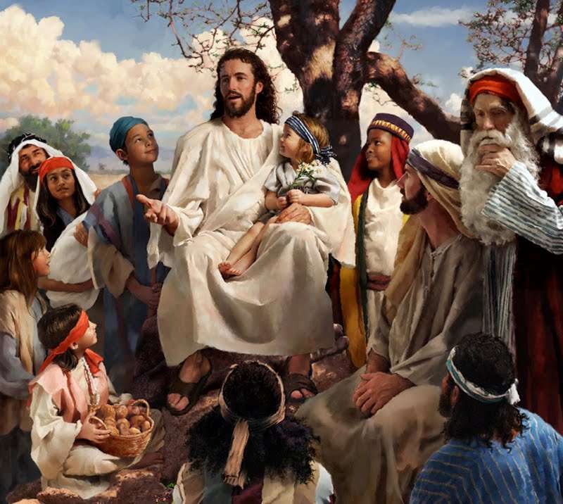 Jesus with people online puzzle