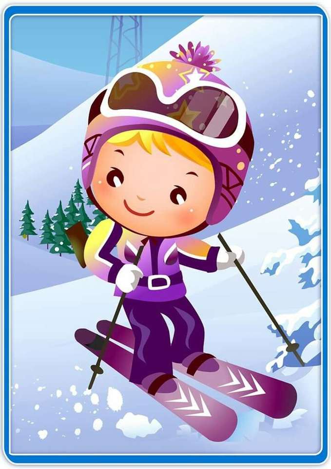 Snowboarding puzzle online from photo