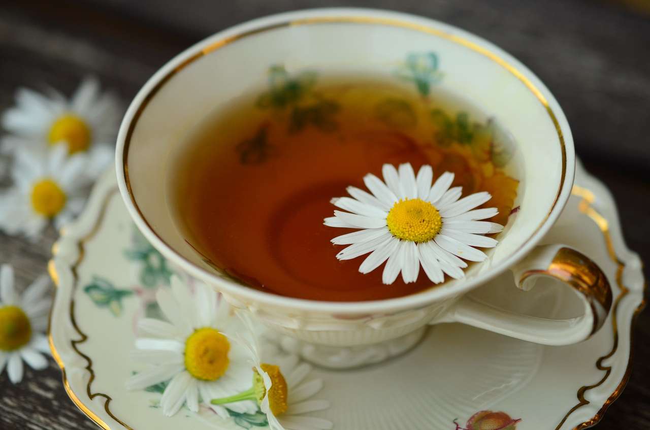 Ромашковый чай пазл онлайн из фото