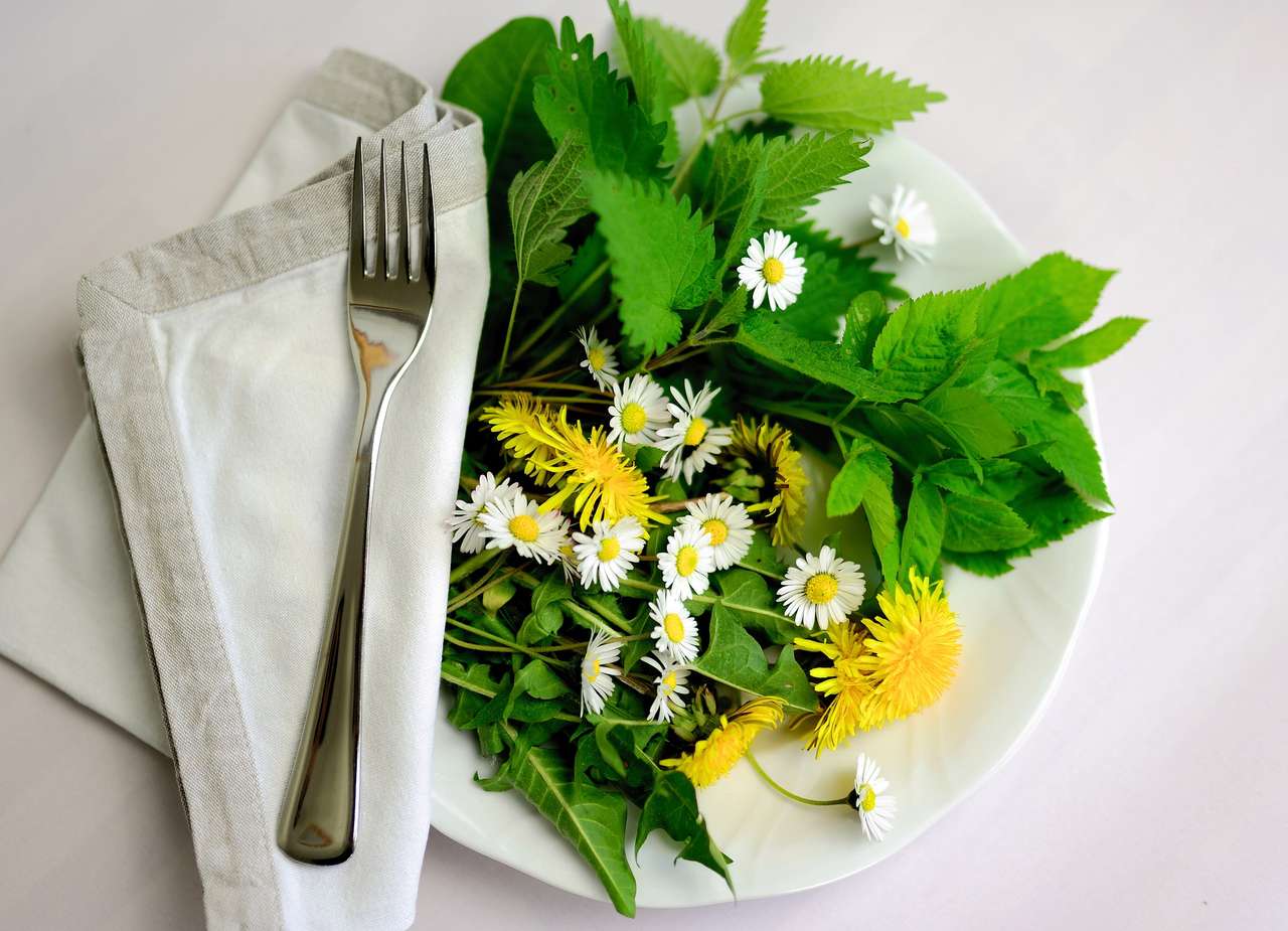 Virágos étel puzzle online fotóról