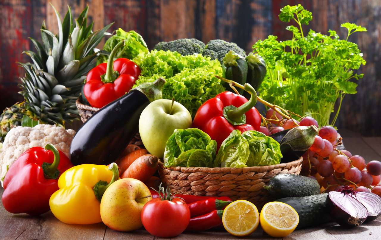 Vegetais e frutas orgânicas puzzle online