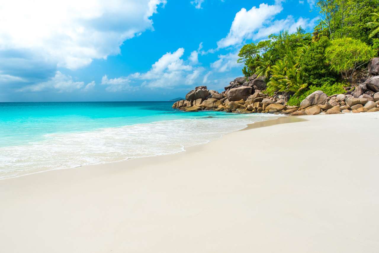 Anse Georgette at Praslin, Seychelles puzzle online from photo