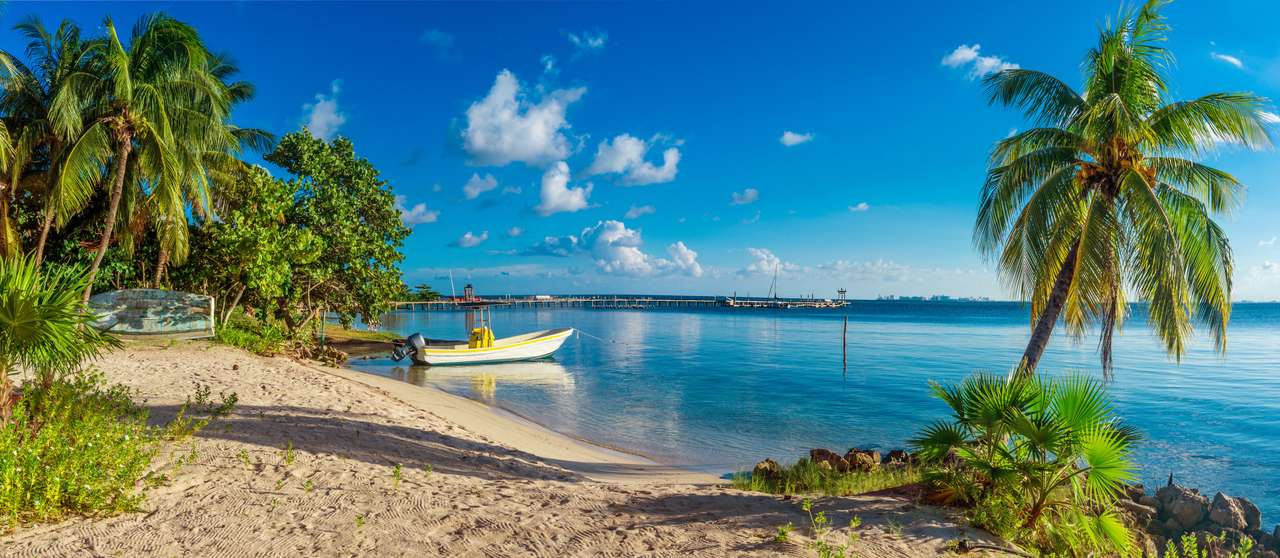Тропічний пляж в Карибському морі, Юкатан, Мексика скласти пазл онлайн з фото