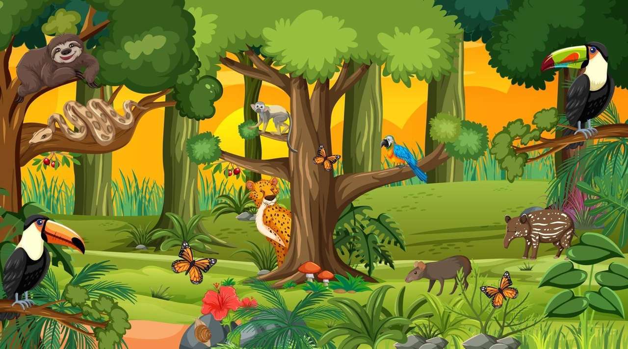 Wälder und Fauna Online-Puzzle