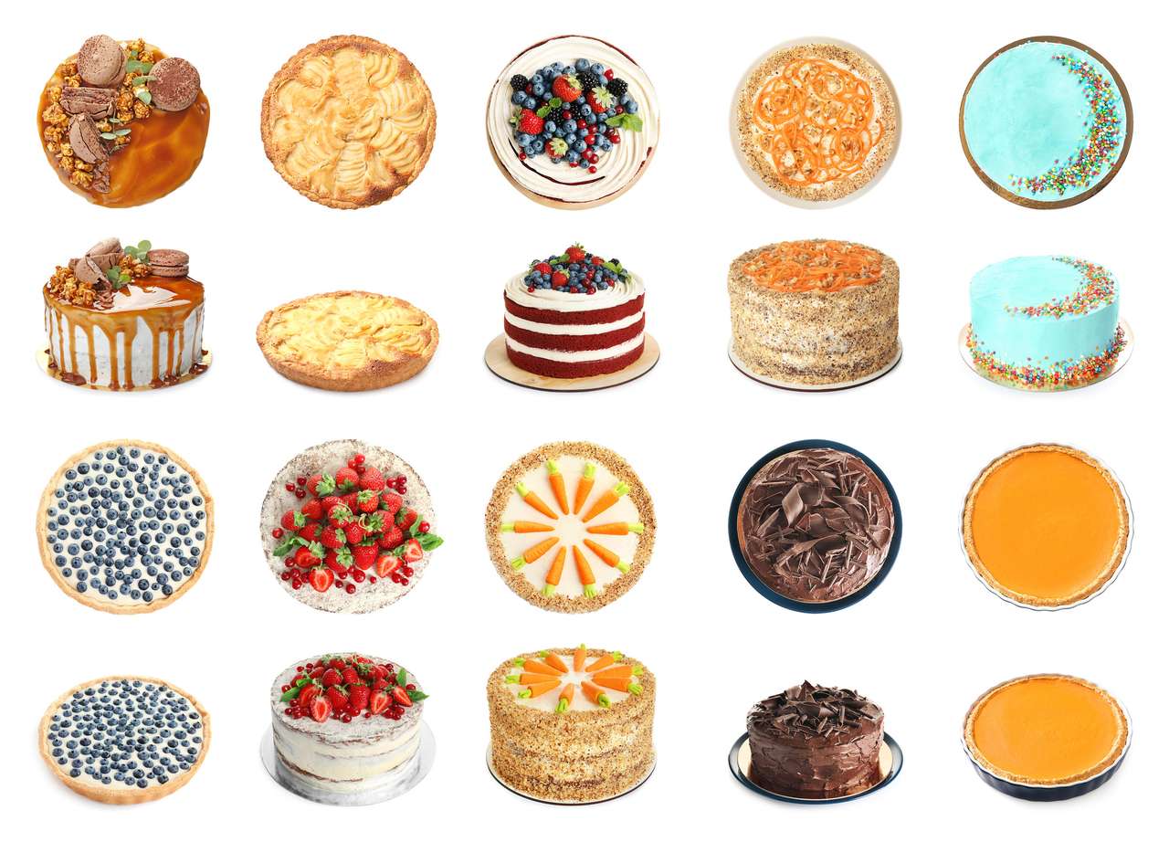 Delicious cakes puzzle online from photo