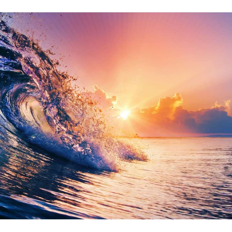 Acqua con un tramonto puzzle online da foto