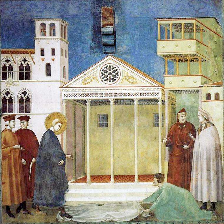 Giotto St Francis honoured by a simple man puzzle online from photo