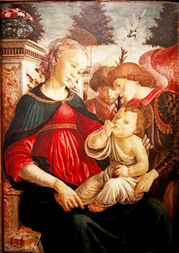 Botticelli panenské dítě dva andělé online puzzle
