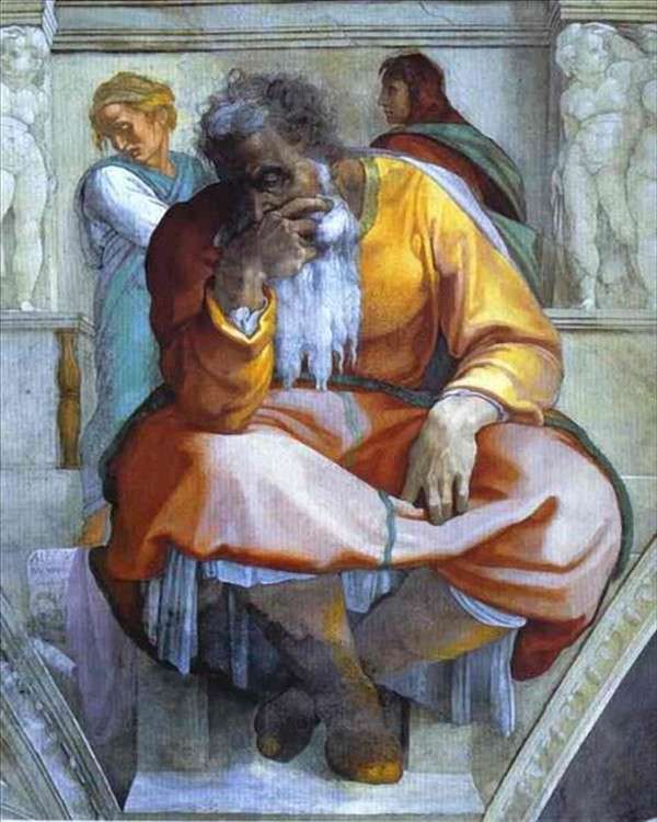 Michelangelo-Profetul-Ieremia puzzle online din fotografie