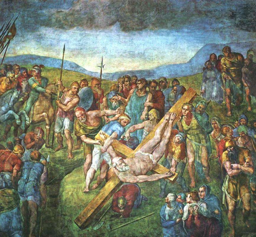 Michelangelo-Mučednictví-Svatého Petra online puzzle