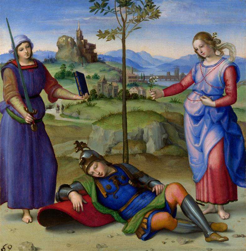 Raphael-Vision-of-A-Knight puzzle online z fotografie