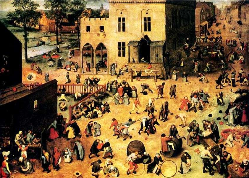 Pieter-Bruegel-The-Elder-Copii-Jocuri puzzle online din fotografie