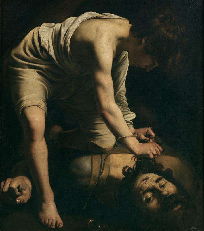 Caravaggio-David-Och-Goliat pussel online från foto