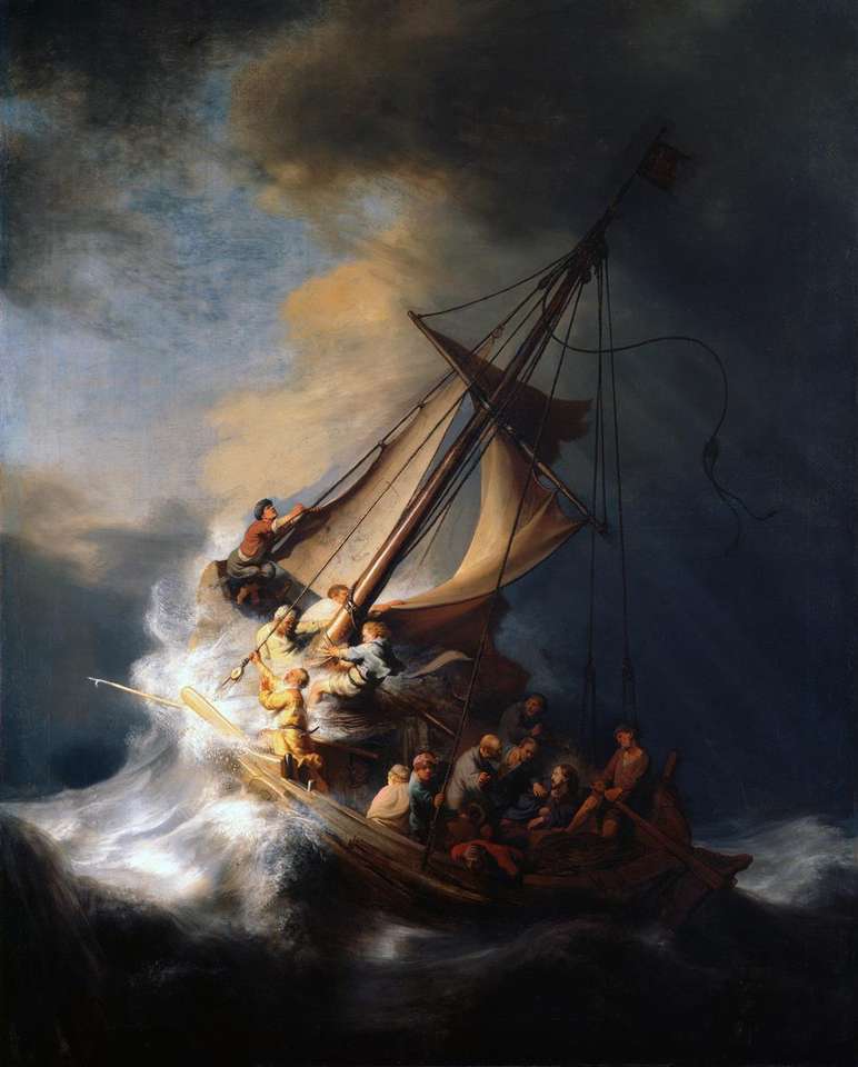 Rembrandt-Cristo-Na-Tempestade. jpg puzzle online a partir de fotografia