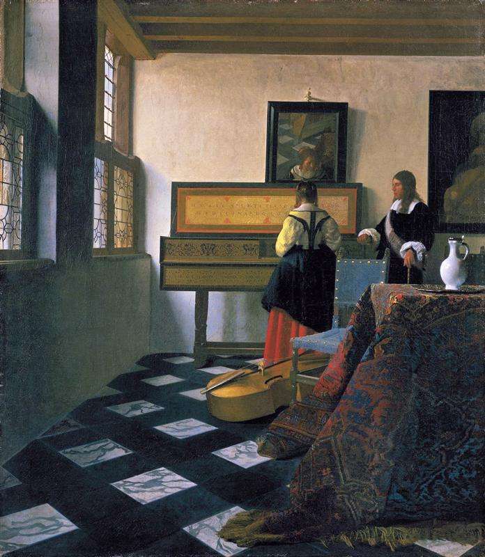 Vermeer-La-Musique-Leçon. jpg puzzle en ligne
