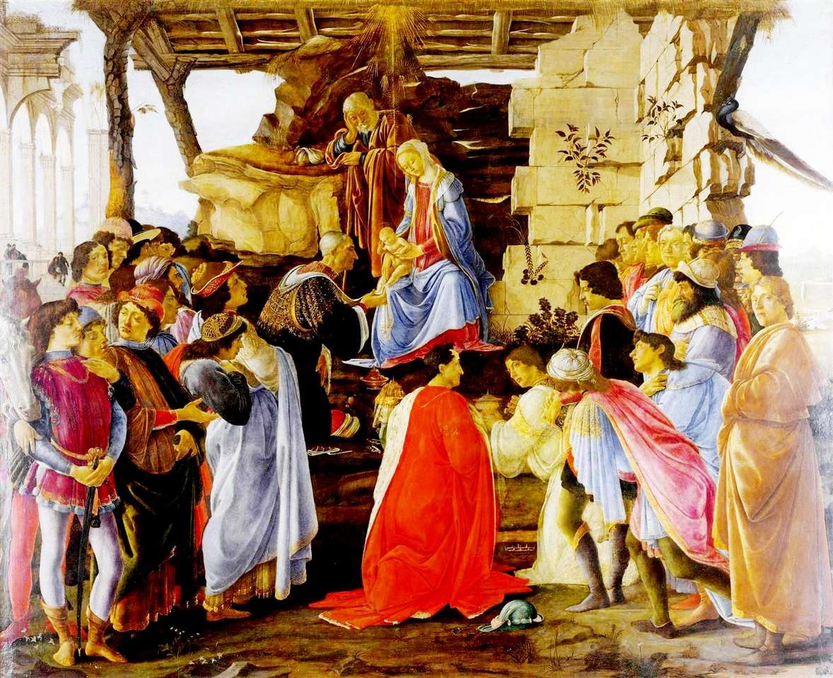 Botticelli-Tillbedjan-Av-Magi. Jpg pussel online från foto