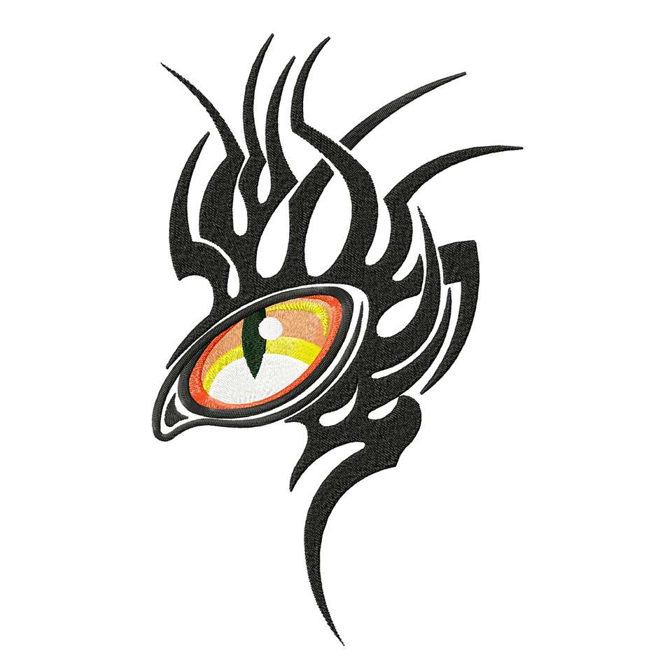 The eye of the Dragon. Machine Embroidery Design online puzzle