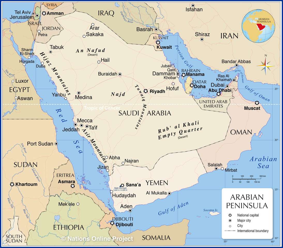 Carte de l'Arabie ! puzzle en ligne