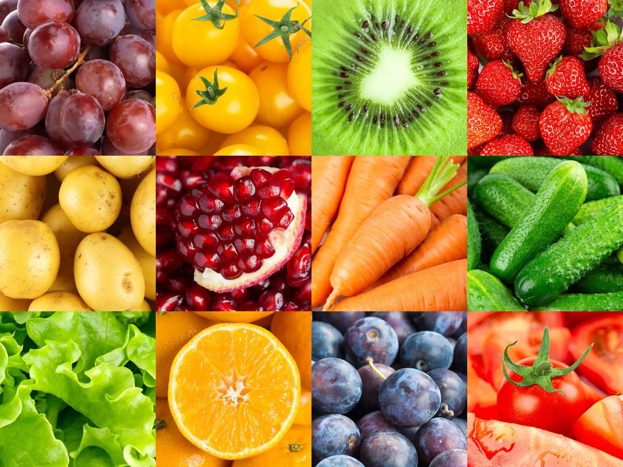 gyümölcsök és zöldségek online puzzle