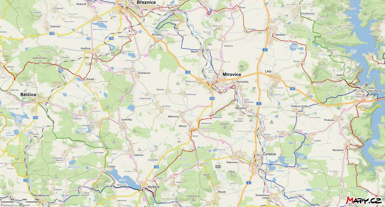 kaart van Draheničky en omgeving puzzel online van foto