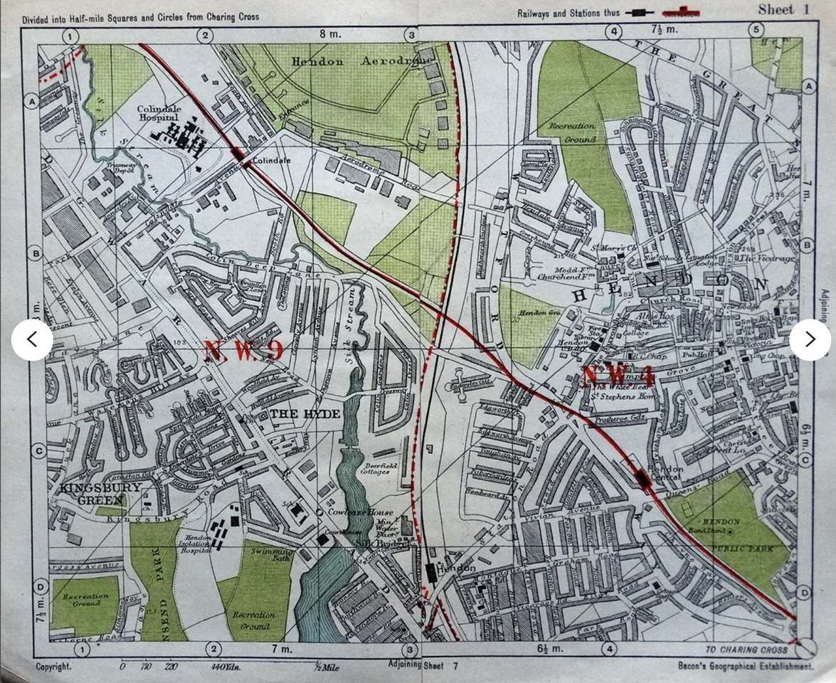 Mapa de Colindlae 1920 puzzle online