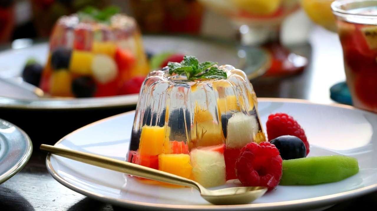 fruit pudding puzzle online from photo