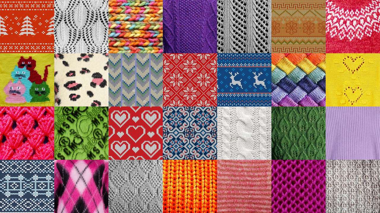 Patterned sweaters puzzle online from photo