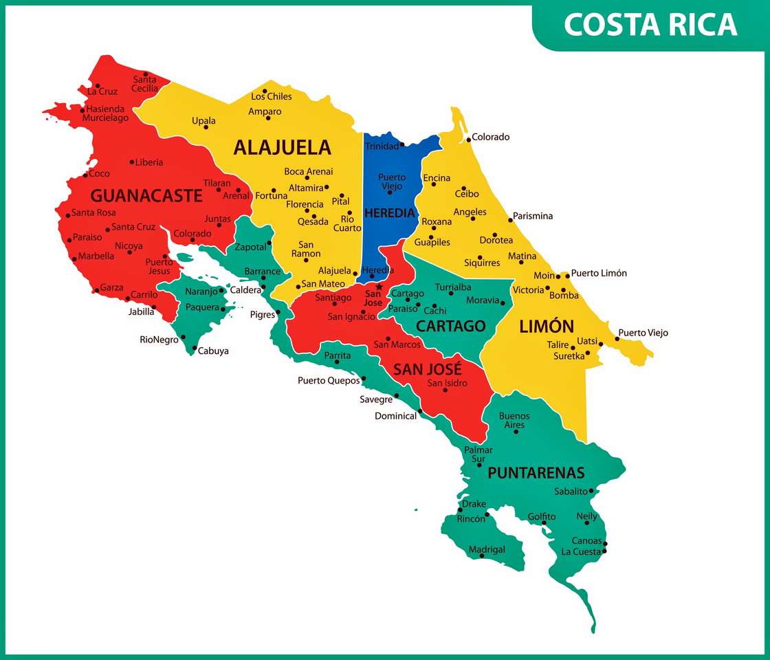 mapa da Costa Rica puzzle online