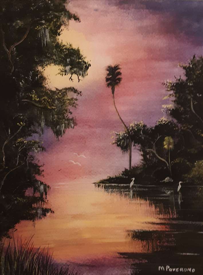 palm tree river puzzle online from photo