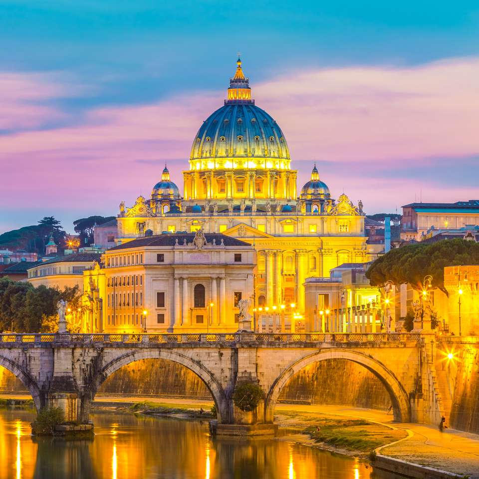 Γέφυρα του Αδριανού και ο καθεδρικός ναός του Αγίου Πέτρου online παζλ