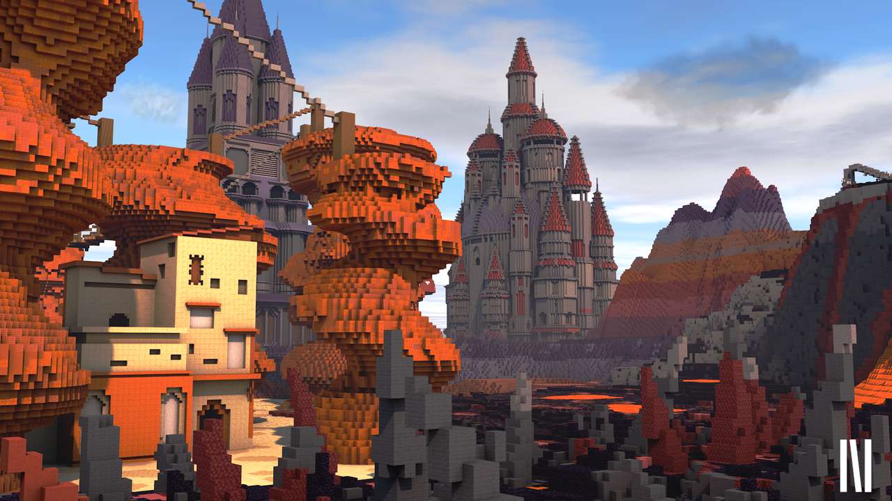 Minecraft kasteel online puzzel